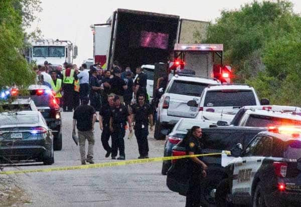 Death toll, migrants in San Antonio, Texas ,high temperature, Greg Abbott, Adriana Rocha Garcia ,San Antonio Police, US,, migrants, tractor-trailer , San Antonio ,hospitalized