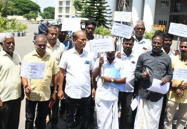 Govt cable connection operators protest at flats    அடுக்குமாடி குடியிருப்புக்கு அரசு கேபிள் இணைப்பு ஆபரேட்டர்கள் ஆர்ப்பாட்டம்
