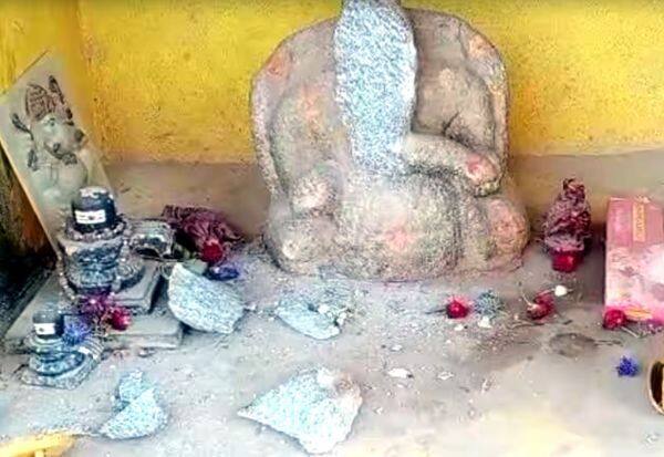  Ganesha statue breaking creates tension in Hosahalli   விநாயகர் சிலை உடைப்பு ஹொசஹள்ளியில் பதற்றம்
