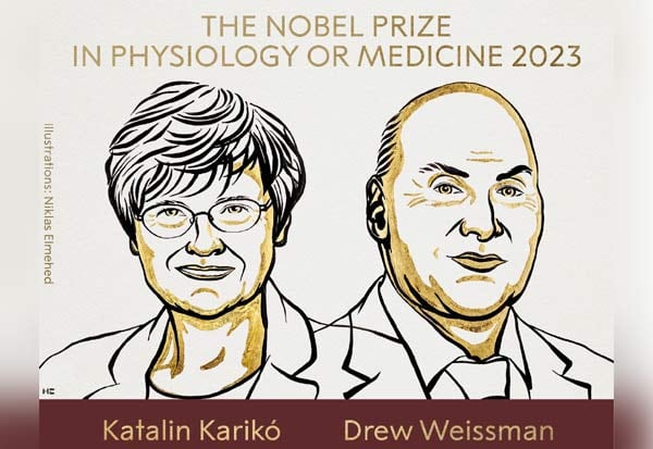 Medicine Nobel prize 2023 awarded to Katalin Karikó, Drew Weissman for their work in mRNA vaccines மருத்துவத்துக்கான நோபல் பரிசு இருவருக்கு அறிவிப்பு