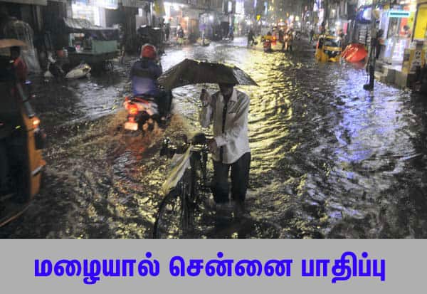  Heavy rains continue in Chennai; Today is a holiday for 4 district schools   2015க்கு பிறகு சென்னையில் அதிக கன மழை: 19 செ.மீ கொட்டியது